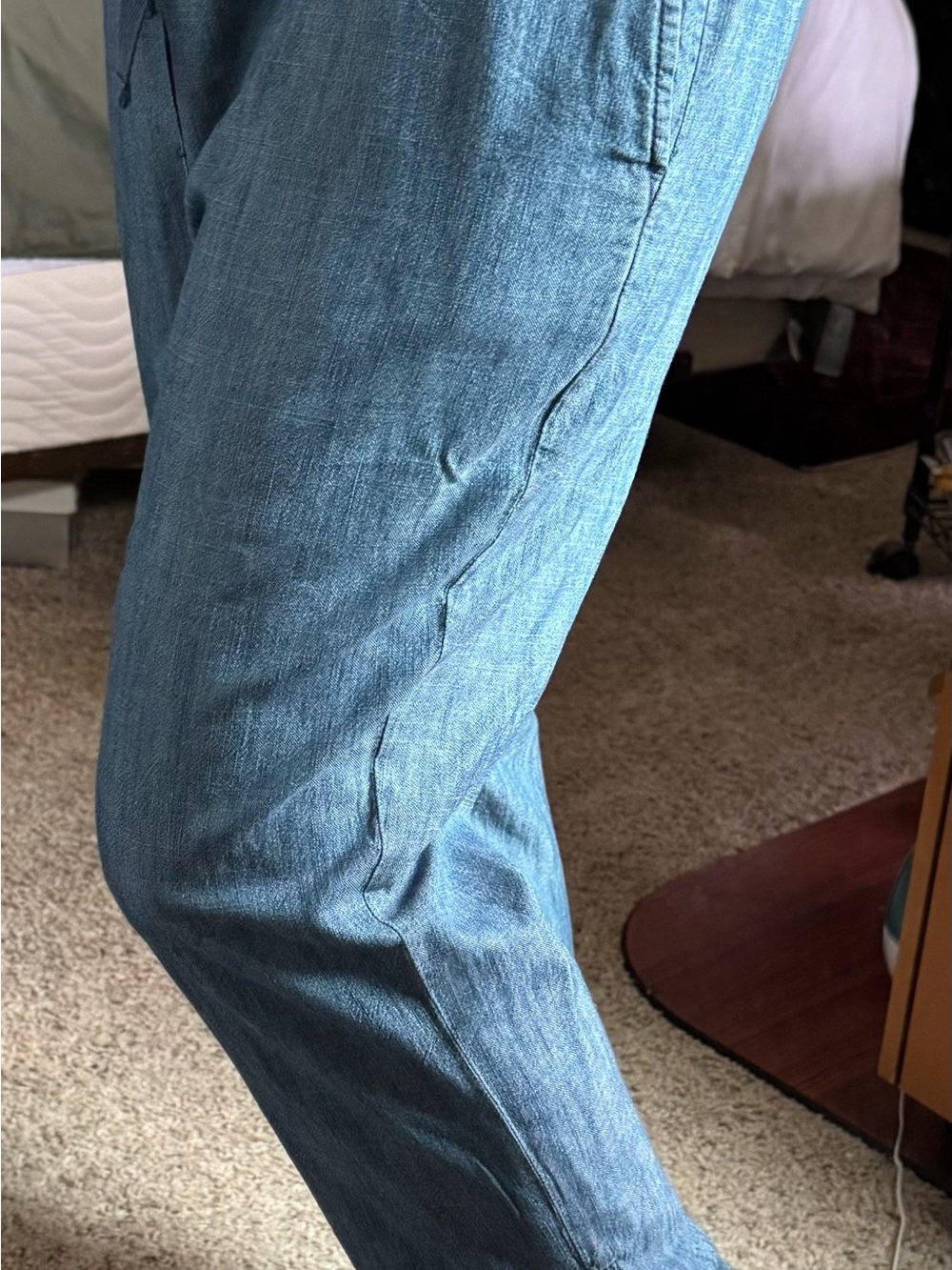 Women's Tie String Jeans in Light Blue Wash - L